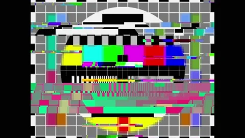 Glitch effect. Retro TV effect. SMPTE color bars with glitch effect. SMPTE color Stock Footage 159294212