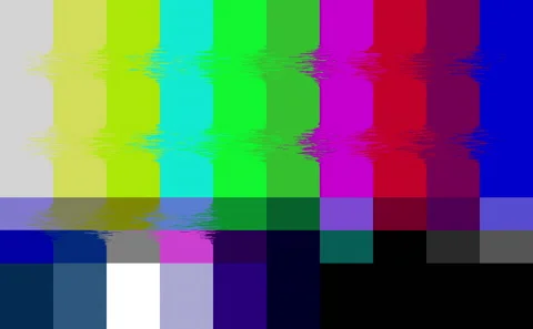 Glitch effect retro TV. Flashing SMPTE color bars. SMPTE color stripe technical Stock Footage 235602363