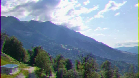 Glitch effect. Rosa Khutor Olympic Village. Sochi, Russia 動画素材 106820743