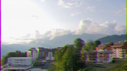 Glitch effect. Shelter Panda. Olympic Village. Sochi, Russia Vídeo Stock 107041001