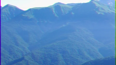 Glitch effect. Slopes range Psekhako. Russia, Sochi 動画素材 106754428