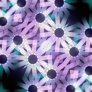 Glitch Effect Synthwave Radial Pattern 3D Graphic Stock Illustration