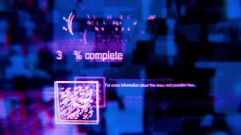 Glitch effect of a system error. Hacker attack Stock Footage 341901338