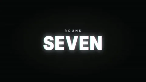 Glitch Effect Text Animation Round Seven Glitch Motion Graphic Digital Stock Footage 342046349