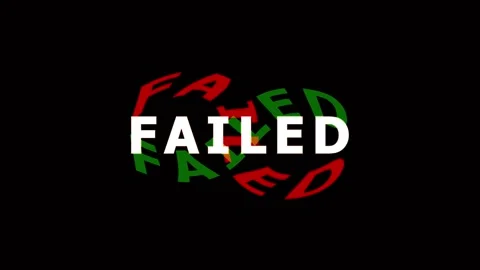 Glitch effect text animation showing the word FAILED with red and green dis.. Stock Footage 344288679