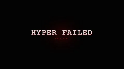 Glitch Effect Text "HYPER FAILED" on Black Background - Digital Error Concept Stock Footage 331568496