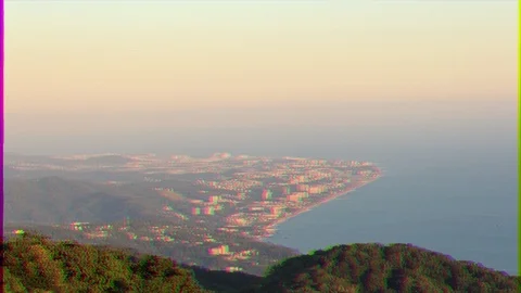 Glitch effect. Top view, Adler. Sochi, Russia Stock Footage 107080664