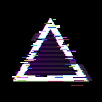 Glitch effect triangle frame. Stock Illustration