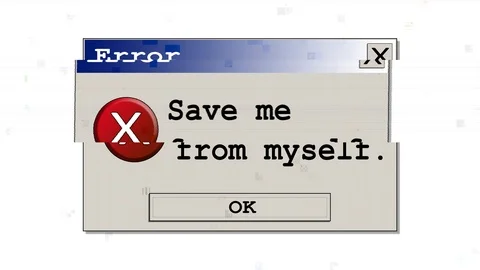 Glitch Error box Save me from myself Stock Footage 97004268