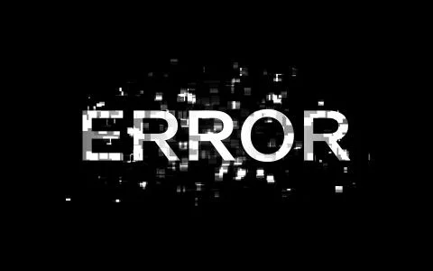 Glitch error. No signal template. Digital video problem in white and black Stock Illustration