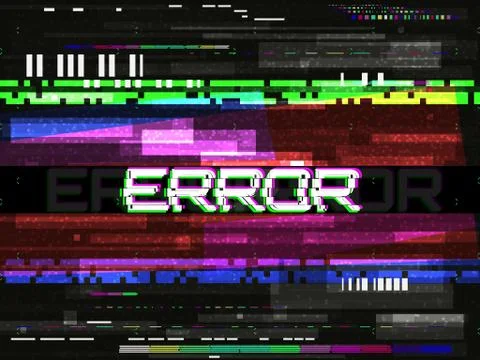 Glitch error template. Video problem concept. Color pixels and lines Stock-Illustration