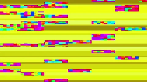 Glitch Error Video Damage. Retro futurism 80s 90s.Video signal damage with pixel Stock Footage 148979727