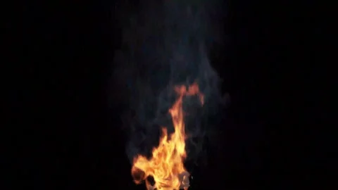 Glitch fire with smoke. Interference with the image of a bright, large flame Stock Footage 238856492