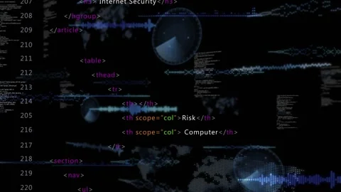 Glitch-flashing UI showing HTML causing code scrolling and nav shifting for Stock Footage 318260768