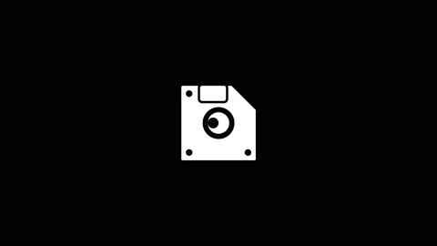 Glitch floppy disk icon on black background. Stock Footage 170690845