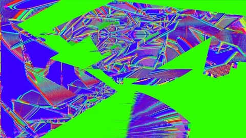 Glitch Flow: Pixelated Green Screen Stock Footage 259188214