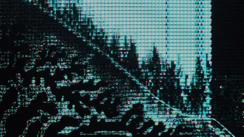 Glitch fluid matrix distortion iridescent pixel Stock Illustration