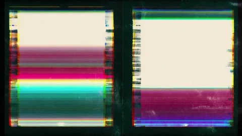 Glitch frame border with copy space and text overlay, abstract digital anim.. Stock Footage 342043552