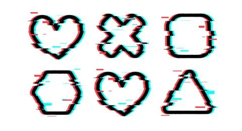 Glitch frame bug shapes 스톡 일러스트