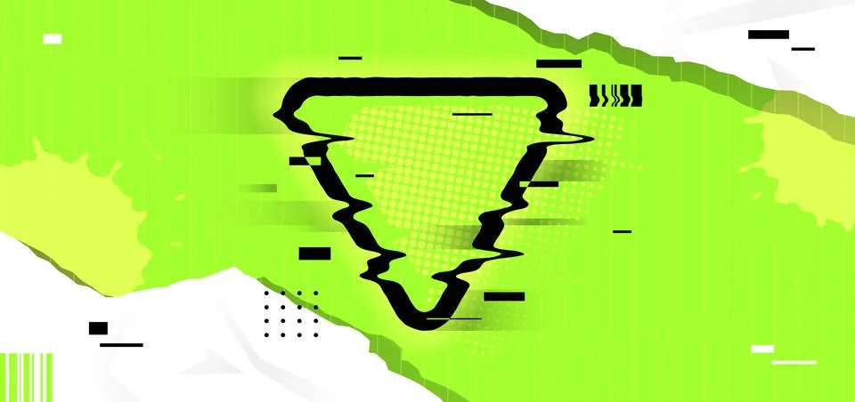 Glitch frame bug triangle icon 스톡 일러스트