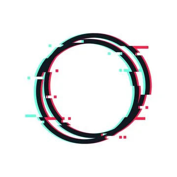 Glitch Frame. .Geometric polygonal shapes with tv distortion effect. VHS glit Stock Illustration