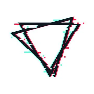 Glitch Frame. .Geometric polygonal shapes with tv distortion effect. VHS glit Stock Illustration