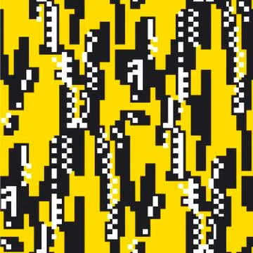 Glitch, geometric flat vector seamless pattern イラスト素材