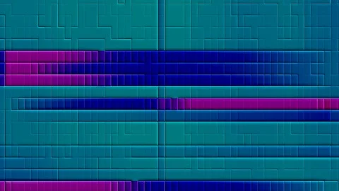 Glitch Geometric Scrolling Texture Patterned Block Drift Background Stock Footage 300039950