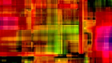 Glitch Geometric Square Check Grid Lines Abstract Plaid Pattern Video stock 153408720