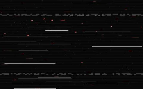 Glitch gradient shapes. Horizontal static lines on dark background. Geometric Illustrazione stock