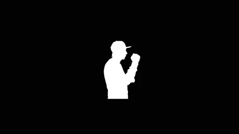 Glitch the guy is boxing icon on black background. Stock Footage 169454925