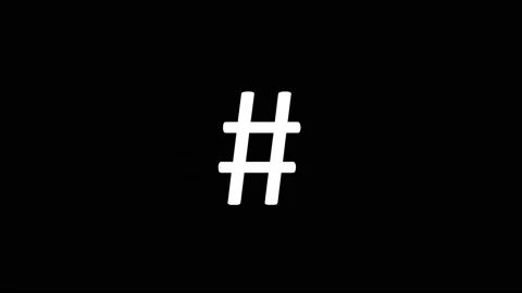Glitch hashtag icon on black background. Stock Footage 169455045