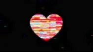 Glitch Heart Like Icon. Social Media Symbol. Motion Graphics. Stock Footage