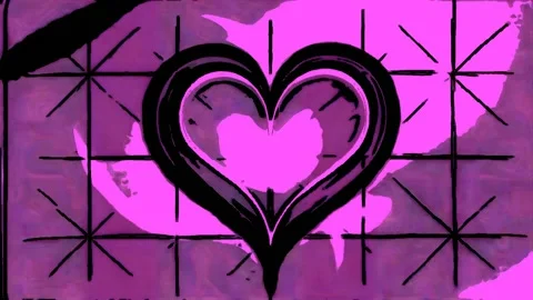 Glitch Heart Purple Stock Footage 319090973