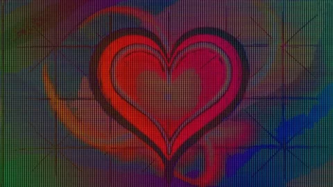 Glitch Heart Rainbow Stock Footage 319090888