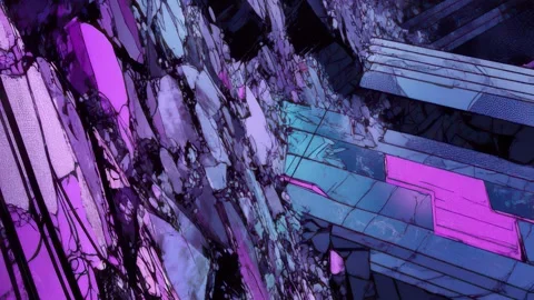 Glitch-heavy display system integrated with UI pulses and HUD signals Video stock 309538147