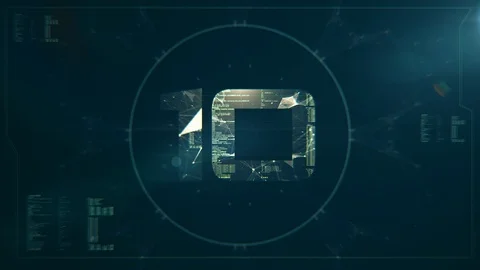 Glitch HUD Countdown Stock Footage 87324330