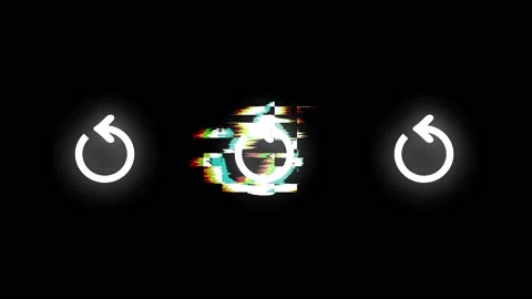 Glitch icon of clockwise symbol of double refresh arrow distorted glitch green Stock Footage 142791255