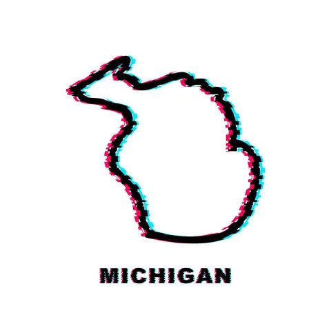 Glitch icon map of the state of Michigan from the united state of america Stock-Illustration