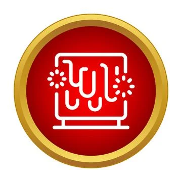 Glitch icon showing broken computer screen error 스톡 일러스트