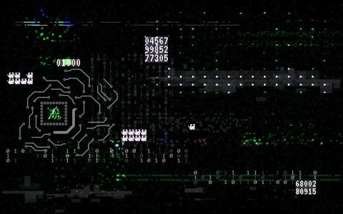 Glitch interface. Futuristic distortion with random elements. Distorted graph Stock Illustration