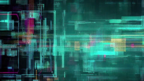Glitch interface with layered glitch overlays Video stock 309543091