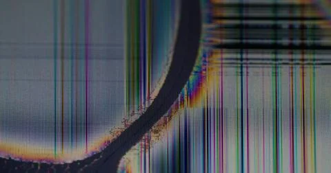 Glitch LCD screen defect black ink glass blurred Stock Photos
