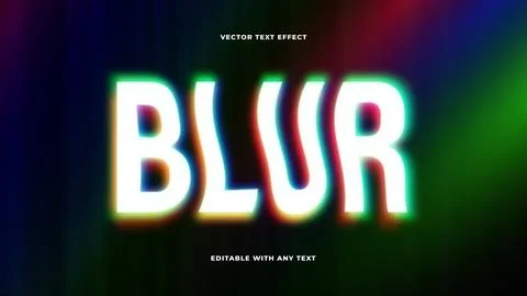 Glitch light blur text effect. Editable text effect and graphic style for u.. Stock Illustration