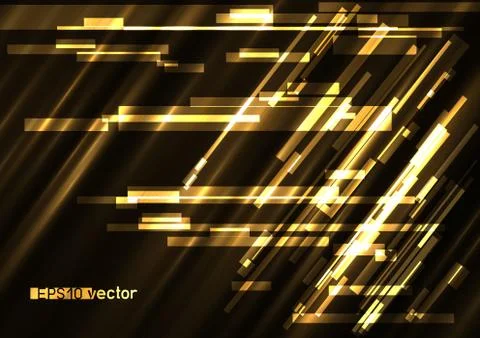 Glitch light golden lines background Stock Illustration