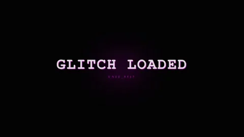 Glitch Loaded Text Animation: Digital Error Effect with Purple Neon Glow on.. Stock Footage 331568227