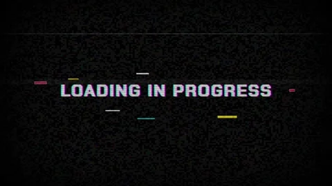 Glitch loading in progress text animation with digital noise. Retro vhs sty.. Stock Footage 346616910