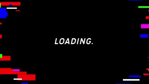 Glitch Loading Screen Animation Retro VHS Style Preloader Old-school loading ani Stock Footage 309980643