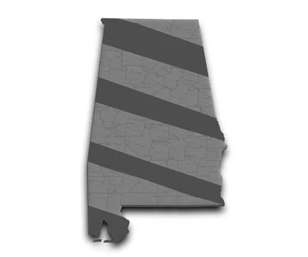 Glitch Map of Alabama state with his counties Stock Illustration