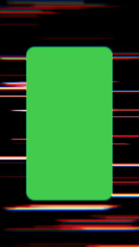 Glitch Mobile Screen Mockup Vertical Green Screen Video Overlay Stock Footage 344767465